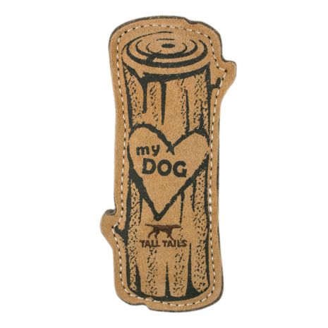 Natural Leather + Wool "I Love My Dog" Log