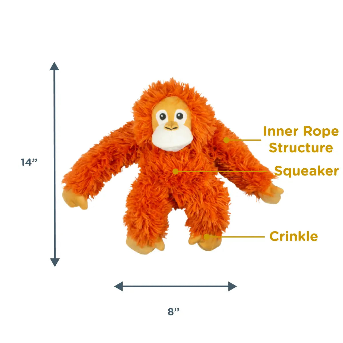 Orangutang Plush Toy with Rope Body