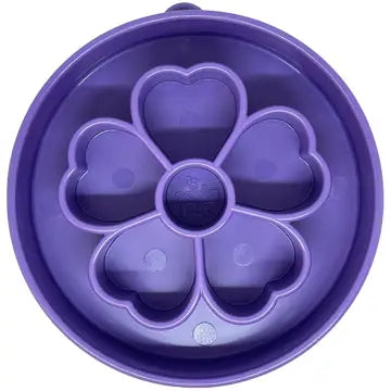 Purple Flower Slow Feeder Dog Bowl