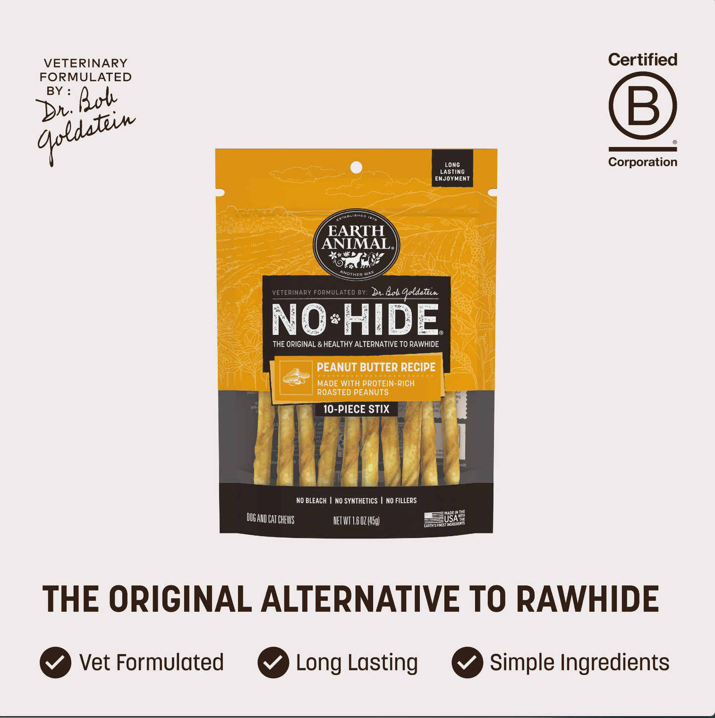 Peanut Butter No-Hide Stix 10-Pack