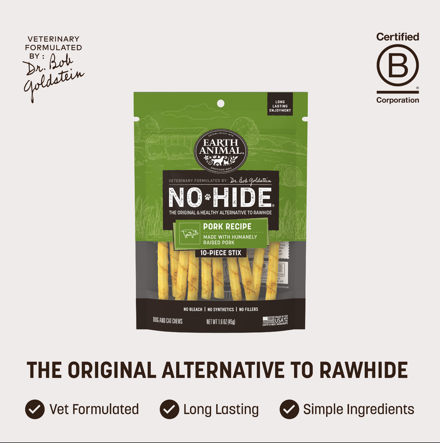 Pork No-Hide Stix 10-Pack