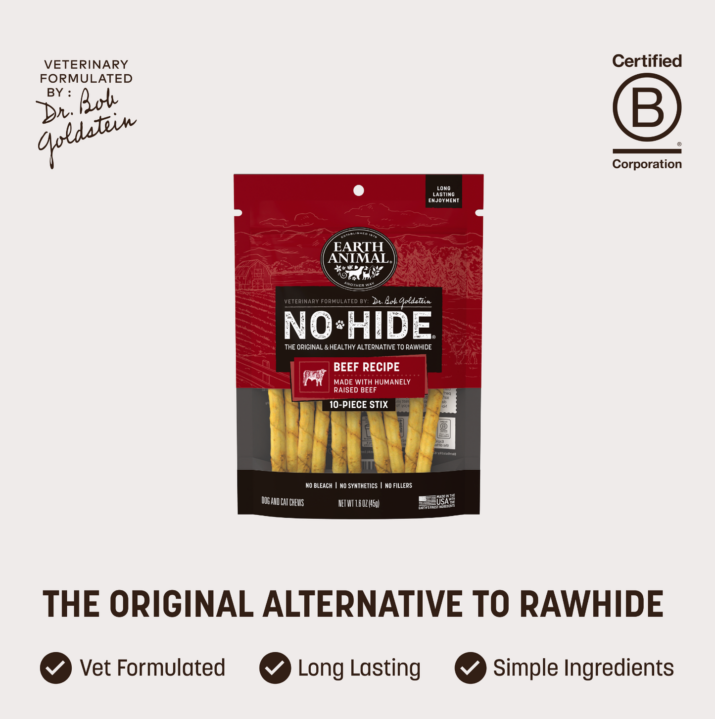 Beef No-Hide Stix 10-Pack