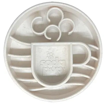 White Coffee Cup Slow Feeder Dog Bowl