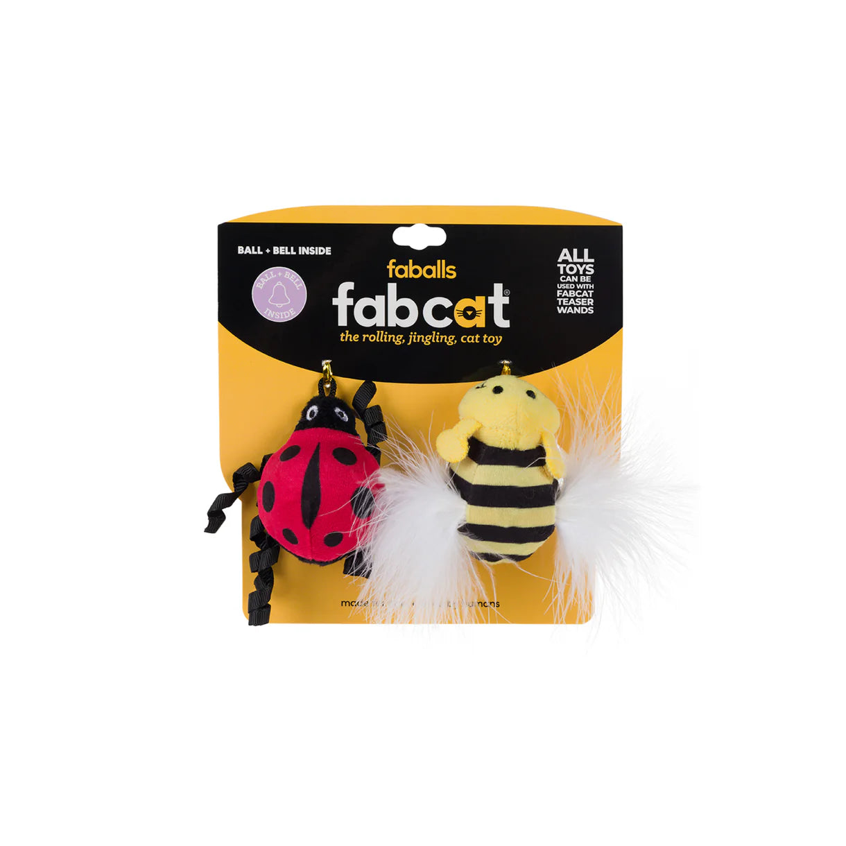 Ladybug + Bee Fab Ball for Cats