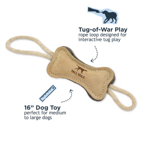 Natural Wool Bone Tug Toy