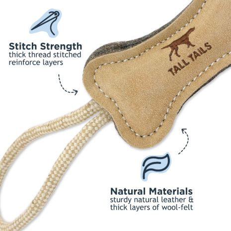 Natural Wool Bone Tug Toy