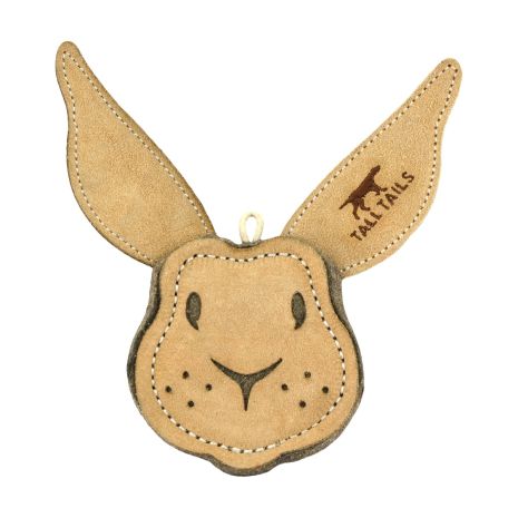 Natural Leather + Wool Scrappy Rabbit Dog Toy